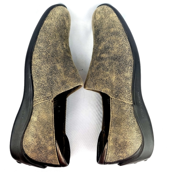 Donald J Pliner Suede Olive/Black Slip-on Loafer - Picture 1 of 5